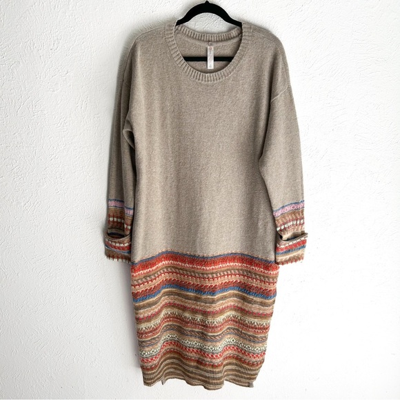 Daily Practice by Anthropologie Sweater Midi Dress Fair Isle Knit M Cozycore - Picture 2 of 6